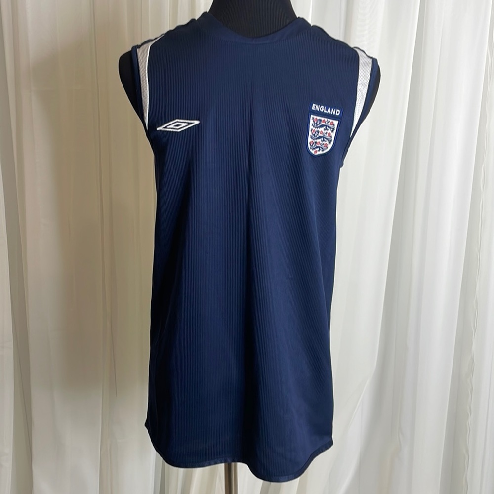 Blue/White England UMBRO Tank Top, size S